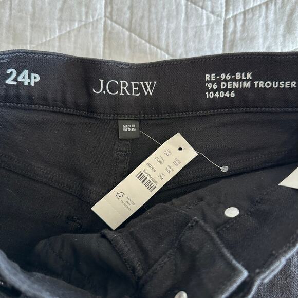 J.Crew Women’s Petite 1996 Denim Trouser In Black Rinse CC558 | Size 24 New - Picture 8 of 14